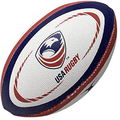 Gilbert USA International Replica Mini Rugby Ball, White, Mini Gilbert USA International Replica Mini Rugby Ball, White, Mini