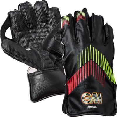 Gunn & Moore GM Rival Cricket Wicket Keeper Keeping Gloves PVC or PU Faux Leather Back of Hand Sizes Large Adult, Adult, Youths, Junior or Small Junior 1 Pair Gunn & Moore GM Rival Cricket Wicket Keeper Keeping Gloves PVC or PU Faux Leather Back of Hand Sizes Large Adult, Adult, Youths, Junior or Small Junior 1 Pair