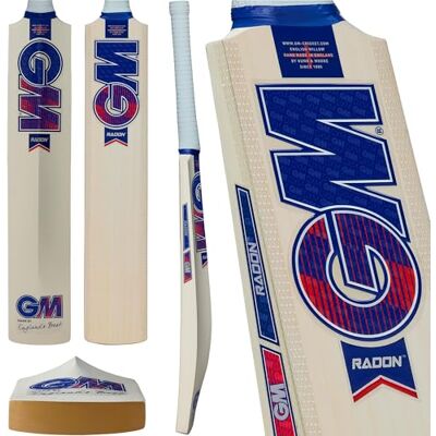 Gunn & Moore GM Radon Cricket Bat 2026 English Willow, Performance Face Profile, Control Grip, TOETEK Toe Guard, Size 6, Made in England by Gunn & Moore GM Radon Cricket Bat 2026 English Willow, Performance Face Profile, Control Grip, TOETEK Toe Guard, Size 6, Made in England by