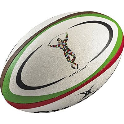 Gilbert Harlequins Official Replica Rugby Ball White/Green/Brown/Navy size 5 Gilbert Harlequins Official Replica Rugby Ball White/Green/Brown/Navy size 5