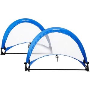 Amazon Basics Pop-Up Portable Football Goal Net Set with Carrying Case, Easy to Assemble and Fold Away, 0.76 m, Pack of 2, Blue Amazon Basics Pop-Up Portable Football Goal Net Set with Carrying Case, Easy to Assemble and Fold Away, 0.76 m, Pack of 2, Blue