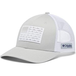 Columbia Unisex PFG Fish Flag Mesh Snap Back, Snap Back Cap, Cool Grey/White, One Size Columbia Unisex PFG Fish Flag Mesh Snap Back, Snap Back Cap, Cool Grey/White, One Size