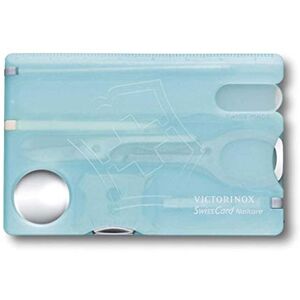 Victorinox Swiss Card Nail Care, Swiss Made Pocket Tool, Credit Card Size, 13 Functions, File, Scissors, Blue Transparent Victorinox Swiss Card Nail Care, Swiss Made Pocket Tool, Credit Card Size, 13 Functions, File, Scissors, Blue Transparent