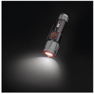 EMOS LED Metal Torch with Battery, Boost Function and Focus Rechargeable, Shock-Resistant and Waterproof Super Bright 300lm, 100m Clip and Magnet for Indoor and Outdoor use Black-Grey EMOS LED Metal Torch with Battery, Boost Function and Focus Rechargeable, Shock-Resistant and Waterproof Super Bright 300lm, 100m Clip and Magnet for Indoor and Outdoor use Black-Grey