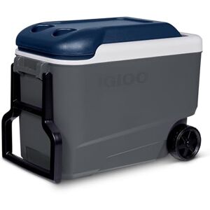 IGLOO MaxCold 40QT Roller Cool Box, Ash Grey/Blue, 38 Litre IGLOO MaxCold 40QT Roller Cool Box, Ash Grey/Blue, 38 Litre