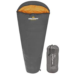 Milestone Camping 27000 Grey & Orange Single Mummy Sleeping Bag/Comfortable and Portable/Carry Sack/Water Resistant / 2 Season Milestone Camping 27000 Grey & Orange Single Mummy Sleeping Bag/Comfortable and Portable/Carry Sack/Water Resistant / 2 Season