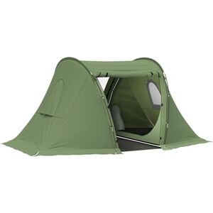Outsunny 3 Man Camping Tent with Living Area and 2 Bedrooms, 3000mm Waterproof Family Tent with Sewn-in Groundsheet and bag, Portable Dome Tent for Hiking, Festival, Backpacking, Green Outsunny 3 Man Camping Tent with Living Area and 2 Bedrooms, 3000mm Waterproof Family Tent with Sewn-in Groundsheet and bag, Portable Dome Tent for Hiking, Festival, Backpacking, Green
