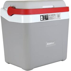 Koolatron Ice Chest Cool Box w/Locking Carry Handle, 25L, 32 Can Capacity Portable Picnic Cooler, Gray and Red, For Snacks, Lunch, Day Trips, Camping, Boating, Travel Koolatron Ice Chest Cool Box w/Locking Carry Handle, 25L, 32 Can Capacity Portable Picnic Cooler, Gray and Red, For Snacks, Lunch, Day Trips, Camping, Boating, Travel