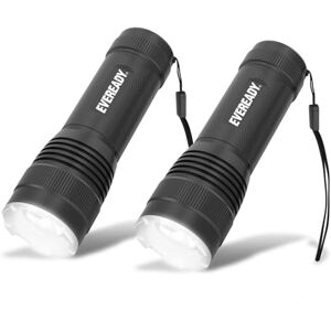 Energizer Eveready LED Torch, (2 Pack), Black, Super Bright Flashlight for Outdoors, Camping and Gifts (2 AAA Batteries Included) Energizer Eveready LED Torch, (2 Pack), Black, Super Bright Flashlight for Outdoors, Camping and Gifts (2 AAA Batteries Included)