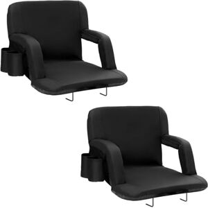 VEVOR Stadium Seat with Back Support, Wide Bleacher Seat Backs, Folding Padded Cushion Stadium Chair, Portable Reclining Chairs with Hook Pocket Cupholder, Ideal for Sport Event Beach Concert (2 Set) VEVOR Stadium Seat with Back Support, Wide Bleacher Seat Backs, Folding Padded Cushion Stadium Chair, Portable Reclining Chairs with Hook Pocket Cupholder, Ideal for Sport Event Beach Concert (2 Set)