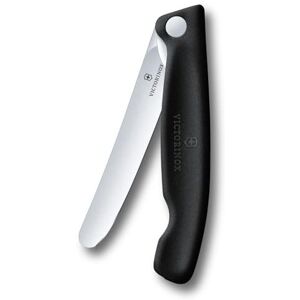 Victorinox Swiss Classic Foldable Picnic Knife for Hiking, Fruit, Vegetables, Bread Rolls, Sausage, with Straight Blade, Extra Sharp, Black Victorinox Swiss Classic Foldable Picnic Knife for Hiking, Fruit, Vegetables, Bread Rolls, Sausage, with Straight Blade, Extra Sharp, Black