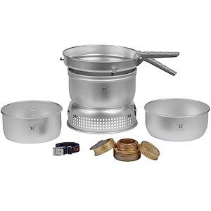 Trangia 25-1 Aluminium Cookset with Spirit Burner, Complete Camping Cookware and Stove Set for Hiking, Backpacking, Fishing Trangia 25-1 Aluminium Cookset with Spirit Burner, Complete Camping Cookware and Stove Set for Hiking, Backpacking, Fishing