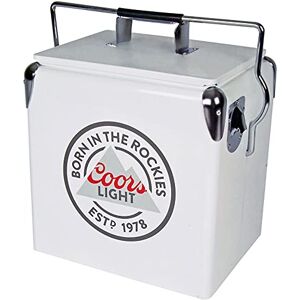 Koolatron Coors Light Retro Ice Chest Cooler with Bottle Opener 13L (14 qt), 18 Can Capacity, White and Silver, Vintage Style Ice Bucket for Camping, Beach, Picnic, RV, BBQs, Tailgating, Fishing Koolatron Coors Light Retro Ice Chest Cooler with Bottle Opener 13L (14 qt), 18 Can Capacity, White and Silver, Vintage Style Ice Bucket for Camping, Beach, Picnic, RV, BBQs, Tailgating, Fishing