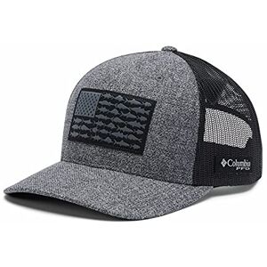 Columbia PFG Mesh Snap Back Ball Cap, Grill Heather/Black/Fish Flag, One Size Columbia PFG Mesh Snap Back Ball Cap, Grill Heather/Black/Fish Flag, One Size
