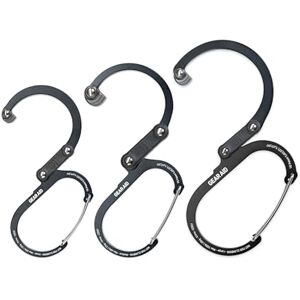 Gear Aid HEROCLIP Carabiner Clip and Hook (Large, Medium, Small) for Camping, Backpack, Suitcases, Purse and Garage Organization, Stealth Black, Variety Size 3 Pack Gear Aid HEROCLIP Carabiner Clip and Hook (Large, Medium, Small) for Camping, Backpack, Suitcases, Purse and Garage Organization, Stealth Black, Variety Size 3 Pack