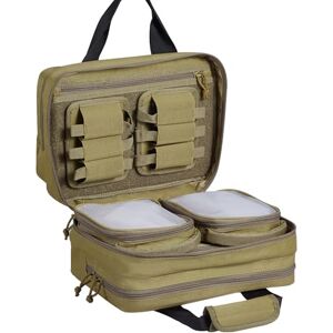 VEVOR Range Bag for 2 Pistols, Tactical Gun Bag with 2 Built-in Removable Pistol Bags & 6 Detachable Magazines, Gun Range Bag for Outdoor Hunting Shooting, Lockable Carrying Handgun Bag Case, Brown VEVOR Range Bag for 2 Pistols, Tactical Gun Bag with 2 Built-in Removable Pistol Bags & 6 Detachable Magazines, Gun Range Bag for Outdoor Hunting Shooting, Lockable Carrying Handgun Bag Case, Brown