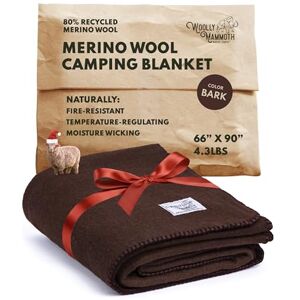 Woolly Mammoth Woolen Company Woolly Mammoth Merino Wool Blanket Large 66" x 90", 4LBS Camp Blanket Throw for The Cabin, Cold Weather, Emergency, Dog Camping Gear, Hiking, Survival, Army, Outside, Outdoors – Brown Woolly Mammoth Woolen Company Woolly Mammoth Merino Wool Blanket Large 66" x 90", 4LBS Camp Blanket Throw for The Cabin, Cold Weather, Emergency, Dog Camping Gear, Hiking, Survival, Army, Outside, Outdoors – Brown