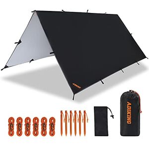 ADIKING Camping Tarp 126 x 118in Waterproof Portable Hammock Tent Tarps Lightweight Anti-UV Rain Shelter For Camping Hiking Outdoor Activities (Black) ADIKING Camping Tarp 126 x 118in Waterproof Portable Hammock Tent Tarps Lightweight Anti-UV Rain Shelter For Camping Hiking Outdoor Activities (Black)