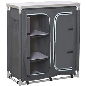 Outsunny Aluminum Camping Cupboard, Camping Kitchen Station Cook Table with 3-Shelf, Storage Organiser for BBQ Party Picnics Backyards with Carrying Bag Outsunny Aluminum Camping Cupboard, Camping Kitchen Station Cook Table with 3-Shelf, Storage Organiser for BBQ Party Picnics Backyards with Carrying Bag