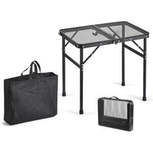 Yabano Camping Table with Mesh Desktop, Lightweight & Portable Small Folding Grill Table, Height Adjustable Metal Outdoor Table for Camp, Garden, BBQ, RV, Picnic-2 FT Black Yabano Camping Table with Mesh Desktop, Lightweight & Portable Small Folding Grill Table, Height Adjustable Metal Outdoor Table for Camp, Garden, BBQ, RV, Picnic-2 FT Black
