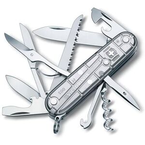 Victorinox Huntsman Swiss Army Knife, Medium, Multi Tool, Camping Knife, 15 Functions, Large Blade, Bottle Opener, Silver Transparent Victorinox Huntsman Swiss Army Knife, Medium, Multi Tool, Camping Knife, 15 Functions, Large Blade, Bottle Opener, Silver Transparent