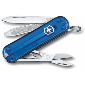 Victorinox Classic SD Mini Swiss Army Knife, Camping Pocket Knives, 7 Functions, Blade, Keyring, Blue Transparent Victorinox Classic SD Mini Swiss Army Knife, Camping Pocket Knives, 7 Functions, Blade, Keyring, Blue Transparent