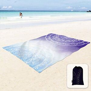 Sunlit Silky Soft 106"x81" Boho Sand Proof Beach Blanket Sand Proof Mat with Corner Pockets and Mesh Bag for Beach Party, Travel, Camping and Outdoor Music Festival, Blue Purple Mandala Sunlit Silky Soft 106"x81" Boho Sand Proof Beach Blanket Sand Proof Mat with Corner Pockets and Mesh Bag for Beach Party, Travel, Camping and Outdoor Music Festival, Blue Purple Mandala