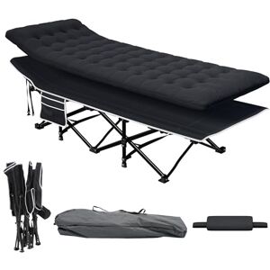YITAHOME Folding Camping Beds for Adults, Heavy Duty Sturdy Camp Bed with Extra Thicker Mattress 260KG Load Capacity, Stronge Thicker Tubes Sleeping Cot with Carry Bag for Travel/Office/Outdoor, Black YITAHOME Folding Camping Beds for Adults, Heavy Duty Sturdy Camp Bed with Extra Thicker Mattress 260KG Load Capacity, Stronge Thicker Tubes Sleeping Cot with Carry Bag for Travel/Office/Outdoor, Black