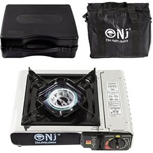 NJ The right choice NJ-500 Portable Camping Gas Stove Single Burner Butane Gas Cooker 2.2kW Stainless Steel with Carry Case + Bag Outdoor use NJ The right choice NJ-500 Portable Camping Gas Stove Single Burner Butane Gas Cooker 2.2kW Stainless Steel with Carry Case + Bag Outdoor use