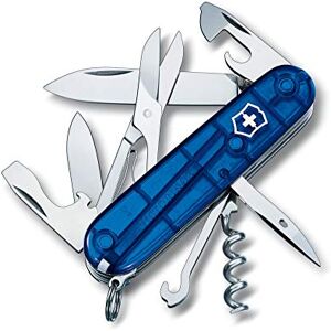 Victorinox Climber Swiss Army Knife, Medium, Multi Tool, 14 Functions, Blade, Bottle Opener, Blue Transparent Victorinox Climber Swiss Army Knife, Medium, Multi Tool, 14 Functions, Blade, Bottle Opener, Blue Transparent