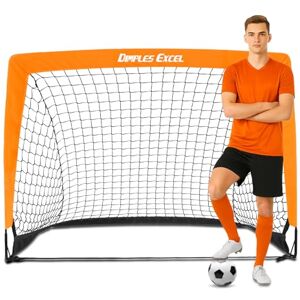 Dimples Excel Pop-Up Football Goal — Portable Quick Setup Garden Nets for Indoor & Outdoor Training, 4x3 FT Orange Dimples Excel Pop-Up Football Goal — Portable Quick Setup Garden Nets for Indoor & Outdoor Training, 4x3 FT Orange