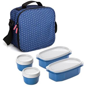TATAY Cool Bag Lunch Box Urban Food Casual 3L 4 Containers: 2x0.5L + 2x0.2L Waterproof Triple-Layer Insulation Semi-Rigid Body Inner Pocket 22.5x10x22 cm, Blue Polka Dots TATAY Cool Bag Lunch Box Urban Food Casual 3L 4 Containers: 2x0.5L + 2x0.2L Waterproof Triple-Layer Insulation Semi-Rigid Body Inner Pocket 22.5x10x22 cm, Blue Polka Dots