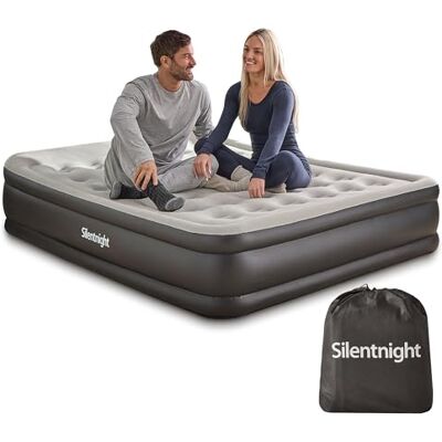 Silentnight Deep Sleep Ultimate Air Bed King with Built in Pump High Rise Flocked Comfortable Airbed Mattress with Quick Inflation and Deflation with Raised Pillow for Guests and Camping King Silentnight Deep Sleep Ultimate Air Bed King with Built in Pump High Rise Flocked Comfortable Airbed Mattress with Quick Inflation and Deflation with Raised Pillow for Guests and Camping King
