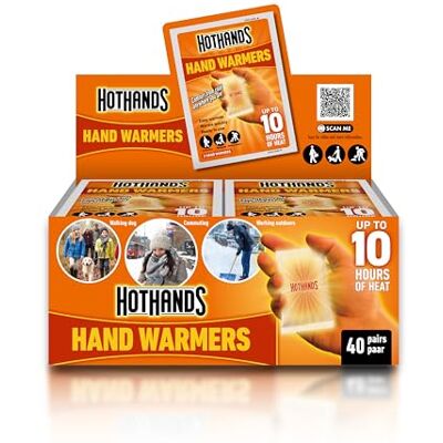 HotHands - 40 pairs - 10h - Air activated - Hand warmers HotHands - 40 pairs - 10h - Air activated - Hand warmers
