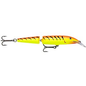 Rapala Jointed Lure with Two No. 2 Hooks, 1.2-4.2 m Swimming Depth, 13 cm Size, Hot Tiger Rapala Jointed Lure with Two No. 2 Hooks, 1.2-4.2 m Swimming Depth, 13 cm Size, Hot Tiger