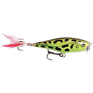 Rapala Skitter Pop Lure with Two No. 6 Hooks, Surface Swimming Depth, 5 cm Size, Lime Frog Rapala Skitter Pop Lure with Two No. 6 Hooks, Surface Swimming Depth, 5 cm Size, Lime Frog