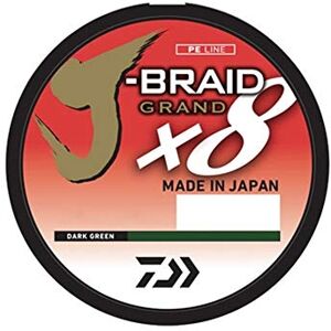 DAIWA , J-Braid x8 Grand Braided Line, 150 Yards, 40 lbs Tested, .013" Diameter, Dark Green (JBGD8U40-150DG) DAIWA , J-Braid x8 Grand Braided Line, 150 Yards, 40 lbs Tested, .013" Diameter, Dark Green (JBGD8U40-150DG)