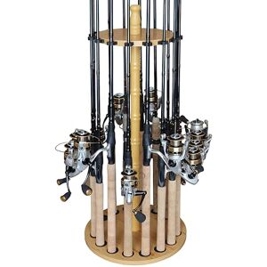 Rush Creek Creations Fishing Rod Holders for Garage, Fishing Pole Rack, Floor Stand Holds up to 16 Rods, Fishing Gear Equipment Storage Organizer, Fishing Gifts for Men, 24-Rod Light Wood Rush Creek Creations Fishing Rod Holders for Garage, Fishing Pole Rack, Floor Stand Holds up to 16 Rods, Fishing Gear Equipment Storage Organizer, Fishing Gifts for Men, 24-Rod Light Wood