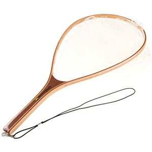 Wakeman Landing Fish Net Angler Tool with Clear Rubber Mesh Netting and Wooden Handle Fly Fishing Equipment for Catch and Release, Gold Wakeman Landing Fish Net Angler Tool with Clear Rubber Mesh Netting and Wooden Handle Fly Fishing Equipment for Catch and Release, Gold