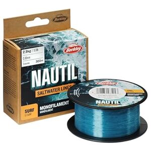 Berkley Nautil Surf Monofilament Low Stretch & Memory Fishing Line Strong & Abrasion Resistant Long Casting Surf Fishing & Saltwater or Freshwater Angling 0.40mm 23.8lb 300 m Berkley Nautil Surf Monofilament Low Stretch & Memory Fishing Line Strong & Abrasion Resistant Long Casting Surf Fishing & Saltwater or Freshwater Angling 0.40mm 23.8lb 300 m