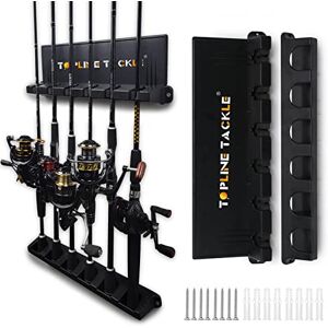 Topline Tackle 2 Set Vertical Fishing Rod Holders for Garage, Wall Mounted Fishing Pole Holders, Fishing Rod Rack for Storage 6 Rods Topline Tackle 2 Set Vertical Fishing Rod Holders for Garage, Wall Mounted Fishing Pole Holders, Fishing Rod Rack for Storage 6 Rods
