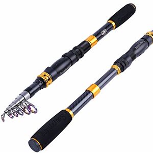 Sougayilang Model 24 Ton Carbon Fiber Telescopic Fishing Rod - Ultralight, Portable, Sturdy Reel Seat - Bass Salmon Trout Sougayilang Model 24 Ton Carbon Fiber Telescopic Fishing Rod - Ultralight, Portable, Sturdy Reel Seat - Bass Salmon Trout