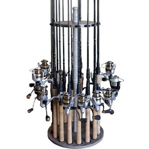 Rush Creek Creations Fishing Rod Holder for 16 Rods, Fishing Pole Holder for Garage Organization and Storage, for Fishing Reels, Fishing Gear, Fishing Accessories, Tackle Box (360° Access) Rush Creek Creations Fishing Rod Holder for 16 Rods, Fishing Pole Holder for Garage Organization and Storage, for Fishing Reels, Fishing Gear, Fishing Accessories, Tackle Box (360° Access)
