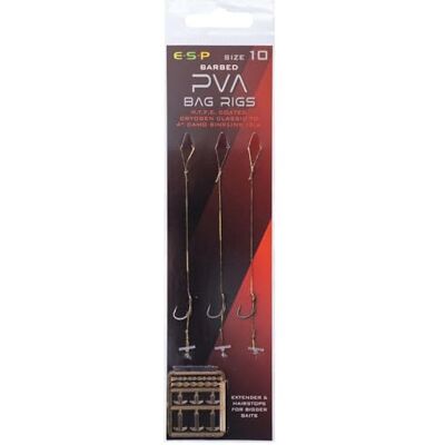 ESP Pva Bag Rigs Barbed 3 Per Pack Choose Size Required ESP Pva Bag Rigs Barbed 3 Per Pack Choose Size Required