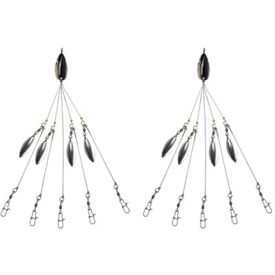 Sisyeuo 2 Pcs Professional Umbrella Fishing Lure Rig 5 Arm Head Swimming Bait Sea Tackle Group Attack Accessories Umbrella Lure Sisyeuo 2 Pcs Professional Umbrella Fishing Lure Rig 5 Arm Head Swimming Bait Sea Tackle Group Attack Accessories Umbrella Lure