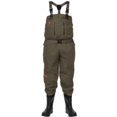 Snowbee STX2 Breathable Bootfoot Waders with Integrated Neoprene‐Lined PVC Boots, Studded Felt Sole & Gravel Guards for Fly Fishing & Wading Size 6-13 Snowbee STX2 Breathable Bootfoot Waders with Integrated Neoprene‐Lined PVC Boots, Studded Felt Sole & Gravel Guards for Fly Fishing & Wading Size 6-13