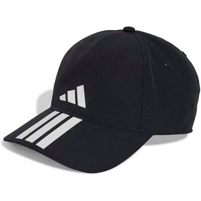 adidas Unisex Baseball 3 Stripes Climaproof Hat, Black/White, S-M adidas Unisex Baseball 3 Stripes Climaproof Hat, Black/White, S-M