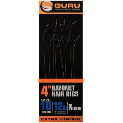 guru QM1 4" Bayonet Hair Rigs Barbless (Size 12 7lb) guru QM1 4" Bayonet Hair Rigs Barbless (Size 12 7lb)