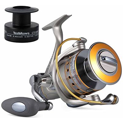 Yoshikawa Carp Fishing Reel Baitfeeder Spinning Reel Coarse 10+1 Ball Bearings 5.5:1 Aluminum Spool Anti-Corrosion 3000-6000 Max 36LB Carbon Fiber Drag Pike Catfish 6000 Yoshikawa Carp Fishing Reel Baitfeeder Spinning Reel Coarse 10+1 Ball Bearings 5.5:1 Aluminum Spool Anti-Corrosion 3000-6000 Max 36LB Carbon Fiber Drag Pike Catfish 6000