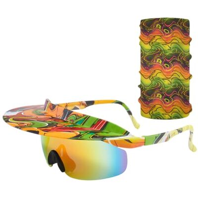 Nievajio Sports Glasses Shape of Brim, Cycling Glasses Large Frame and Hat Brim Design, Sports Glasses UV400 Protection, Sports Glasses for Outdoor Sports, Fishing, Cycling, Running Nievajio Sports Glasses Shape of Brim, Cycling Glasses Large Frame and Hat Brim Design, Sports Glasses UV400 Protection, Sports Glasses for Outdoor Sports, Fishing, Cycling, Running